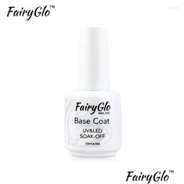 Nail Gel Fairyglo 15ml Vernis Base Coat Top UV Polish Primer Gellak Semi Permanent Art Gelpolish Laque Drop Livraison Santé Beauté Otqbj