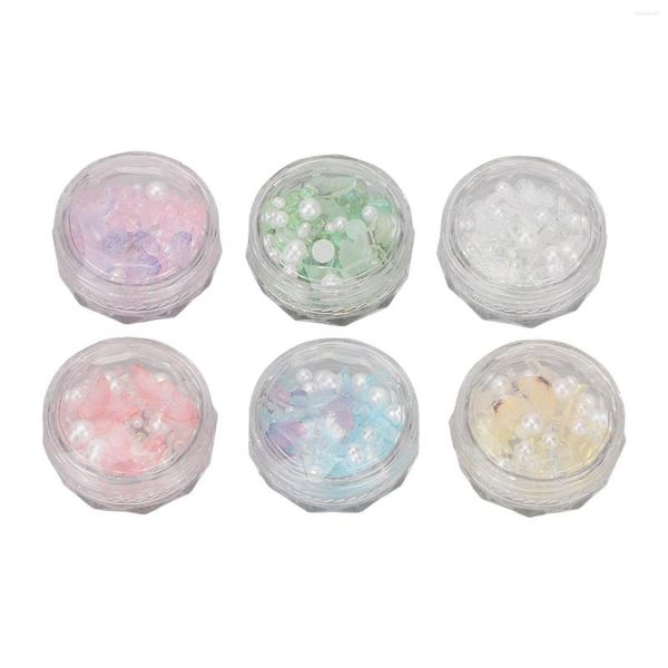 Nail Gel Faux Pearl Decoration Fashionable DIY Butterfly Resin 3D Delated 6 Box pour le mariage d'artiste de fête