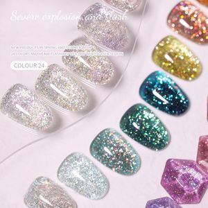 Nail Gel Flash Diamond Glue Fine Glitter Polish Semi Permanente Vernis Ice Blue Art 24 kleuren 230718