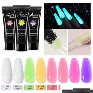 Nail Gel Glow In The Dark Luminous Poly Nails Jelly Builder Polish Soak Off Uv Finger Extension Manicure 6st Drop Delivery Health B Dh9Zc