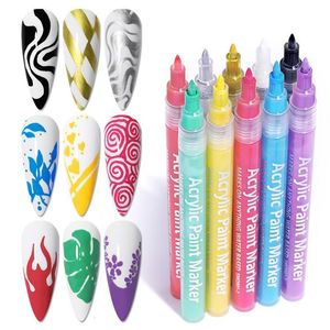 Nail Gel Graffiti Pen Waterdicht Nail Schilderen Liner Borstel DIY 3D Abstracte Lijn Fijne Details Bloem Patroon Manicure Gereedschap 230711