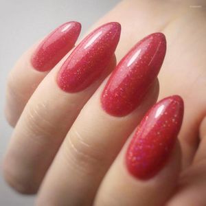 Gel de uñas GRATTOL Professional Red Glitter Platinum Polish Opal 04 Barniz Art Semi Permanente UV Lacquer Hybrid Gellak