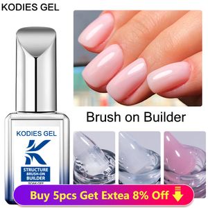 Nail Gel KODIES GEL Brush On Builder Polish 15ml Milky White Clear Pink UV Base Coat Manicura francesa Reforzar para extensión 230714