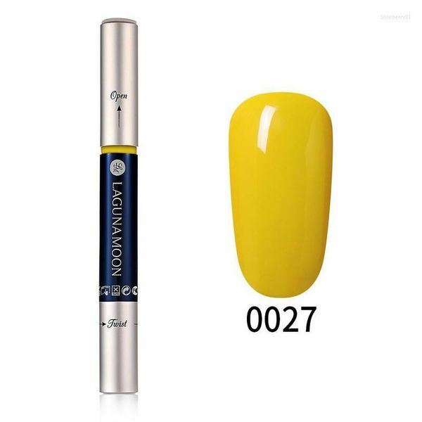 Gel à ongles Lagunamoon 5ML Triple une étape d'élimination de l'alcool stylo de vernis pas besoin de couche de finition de base jaune violet couleur facile à utiliser UV