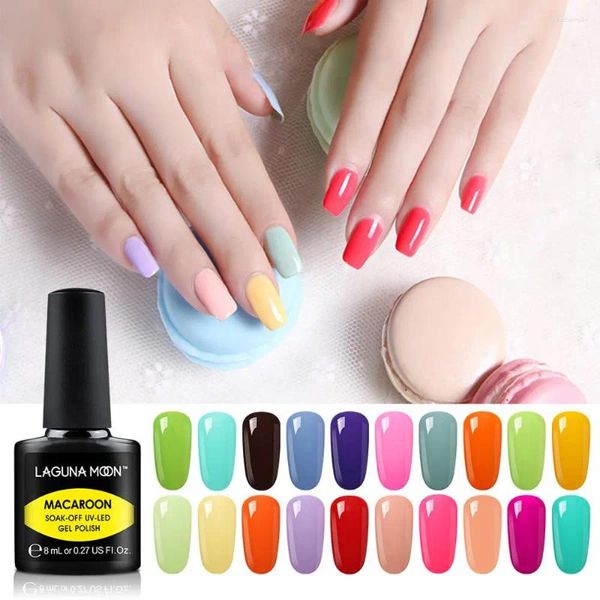 Gel de uñas Lagunamoon 8ml Macaron UV Polaco Diseño de arte Manicura Soak Off Lámpara LED Esmalte Laca Barniz GelLak