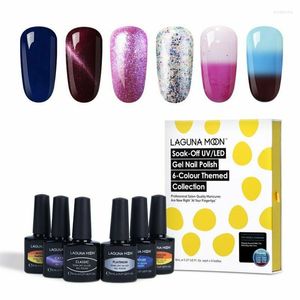 Gel de uñas Lagunamoon Lámpara UV Capa base superior para conjunto de esmalte Barniz semipermanente Arte Manicura Laca