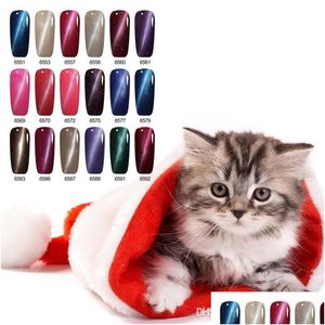 Gel de uñas de larga duración magnético profesional 3D Cat Eyes Lacquer Soak Off Uv Colorf Polish Drop Delivery Health Beauty Art Dh7Vw