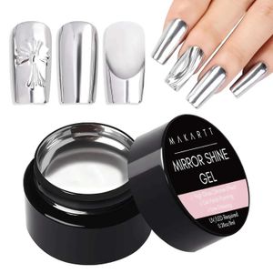 Nail Gel Makartt 8ml Mirror Shine Metallic Silver UV / LED Metal Painting Drawing Gel for Art Designs Q240507