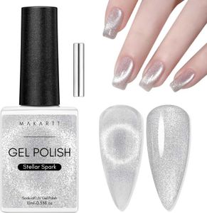 Nagel gel Makartt Cat Eye Pools Glitter Holographic met magneet 16 ml reflecterende doorzichtige UV voor art Q240507