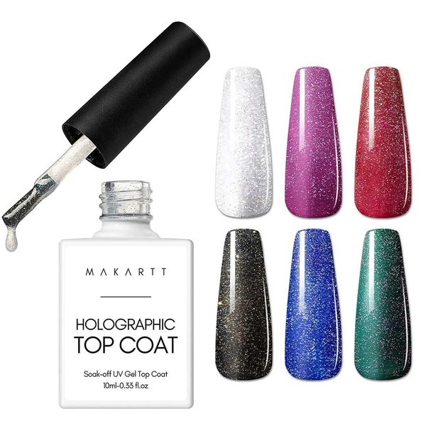 Nail Gel Makartt Glitter Top Coat 10ml de alto brillo brillante que dura mucho tiempo para obtener uñas acrílicas y suministros de bricolaje Q240507