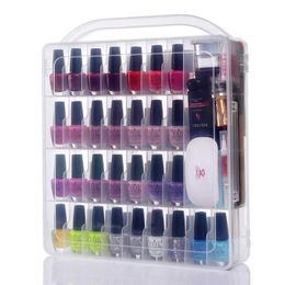 Nail Gel Makartt Professional Polish Polder Organisateur pour 48/60 Bouteilles avec de grands outils de compartiment séparés Boîte de rangement Q240507