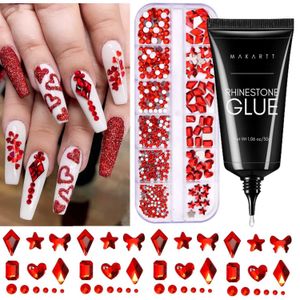 Nail Gel Makartt Rigiane adhésif Ensemble acrylique Redstone Crystal 3d Diamond Art Decoration Craft Diy Q240507