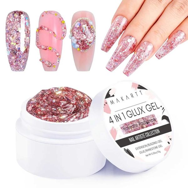 Nail Gel Makartt Solid Builder for Nails15ml Chunky Glitter Extension 3D SCULPTING ART UV PRESSE PRESSE SUR LES NOURS Q240507