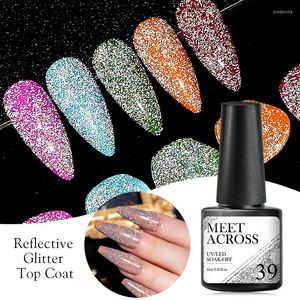 Gel pour ongles MEET ACROSS 5ml Vernis à couche de finition réfléchissante Vernis d'art semi-permanent pour manucure Soak Off UV