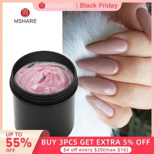 MSHARE Jelly Builder Nail Extension Gel 150ml, Soft Cover Shade Pink White, UV Hard Gels for Fast Nail Extension