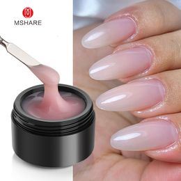 Nagelgel MSHARE Natural Pink Builder Nails Gel Extension 50ml Zelfnivellerende Cover Shade UV Led Gel 230711
