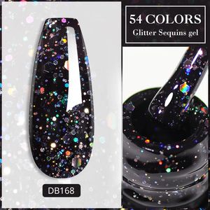 Nail Gel Mtssii 6ml Holographic Glitter Gel Nail Polish Spring Color Sparkling Sequins Soak Off UV LED Varnish Nail Art Decoration 231128