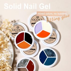 Gel à ongles multicolore solide en conserve, peinture crémeuse UV LED peut tremper la ligne de dessin, outils de manucure pour la décoration DIY