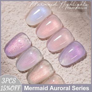 Gel pour ongles MUSELUOGE 8 couleurs / set Mermaid Auroral Series Gel Vernis à ongles 15 ml Dream Reflection Nail Gel Semi Permanent Soak Off Gel Polish 230703