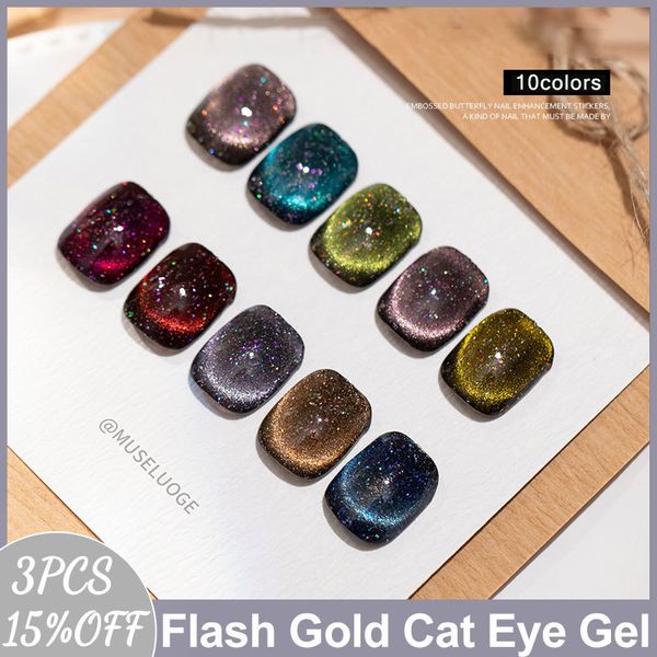 Gel pour les ongles MUSELUOGE Super Bright Flash Cat Eye Gel Polish Soak Off Gel Vernis à ongles Vernis à ongles magnétique Light Luxury Gentle Cat Eye Nails 230703