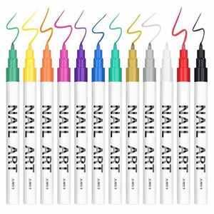 Nail Gel Pen 12 Couleurs Fine Point Peinture Marqueur Encre Étanche DIY Dessin Brush Set Fonctionne Sur Rock Verre Métal Céramique 230726