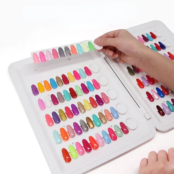 Esmalte de uñas en Gel, libro de exhibición en Color, 120 colores, tabla de colores de esmalte de uñas, tarjeta de Color de Gel UV, herramientas de decoración de uñas para salón de uñas