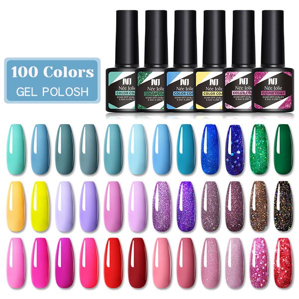 Vernis à ongles semi-permanent Gellack Nail Art Salon 100 couleurs Glitter 7.5ml Soak off Organic UV LED Nails Gels Vernis