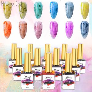 Esmalte en gel para uñas, acuarela floreciente, 12 colores, tinta nacarada, secado rápido, arte para suministros profesionales 230715