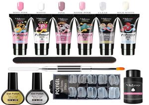 Gel de uñas Poly UV Set de manicura Extender kits de construcción Extensión de dedo LED Lámpara acrílica Crystal Jelly5521492