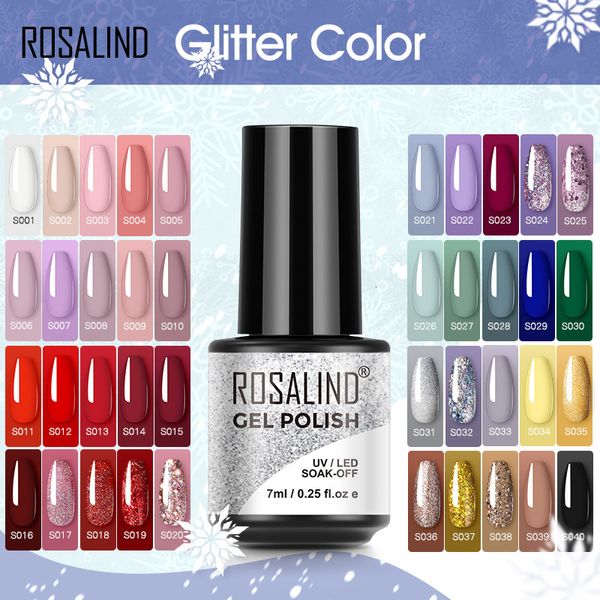 Vernis à Ongles ROSALIND Vernis à Ongles Rouge Jaune Série Gel Vernis Tout Pour Manucure Ongles Art Base Top Coat UV Semi Permanent Nail Gellak 230706