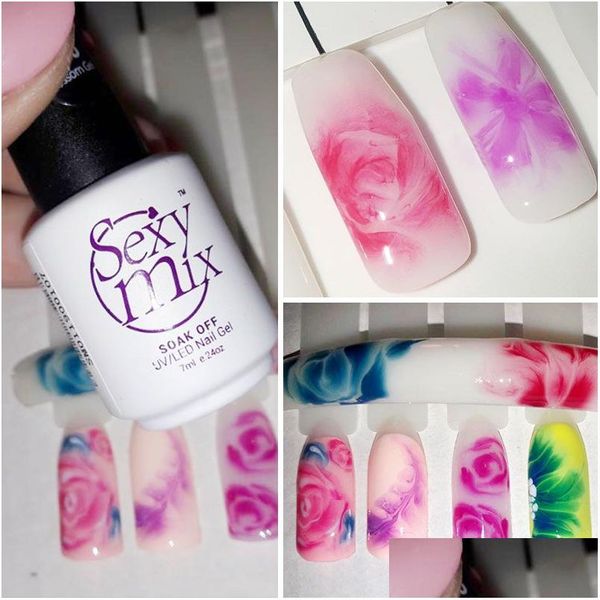 Nail Gel Sexy Mix 7ml Transparent Blossom Art DIY Magic Blooming Effet Fleur Vernis Soak Off Uv Colle Vernis Drop Livraison Santé B Dhwrn