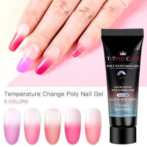 Gel de uñas T-TIAO CLUB Termal Acrílico Poly Extension Polaco Rosa Claro Desnudo Soak Off UV Builder Nails Art Decoración