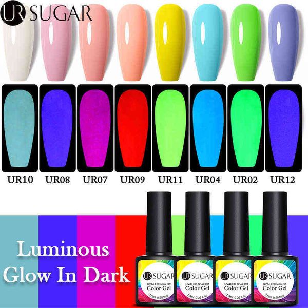 Juguete de gel de uñas 7 5 ml Esmalte luminoso que brilla en la oscuridad Fluorescente Neón Empapa del barniz Todo para manicura Diseño de arte 0328