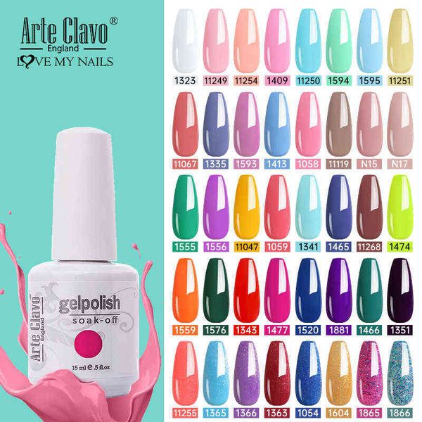 Nail Gel Toy Arte Clavo 15ml Juego de esmaltes Semi permanente Barniz de verano para s Lacquer Soak Off Uv Led 0328