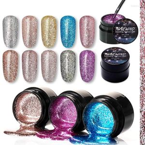 Nagelgel UV-lak Glitter Platina Oogverblindende vernis Hybride semi-permanente basistop-manicureset