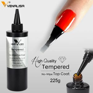 Nagelgel Venalisa Merk 225g Superkwaliteit Nail Art Soak Off UV/LED Geen afvegen Top Coat Basislaag zonder plaklaag Gehard TopCoat 231127