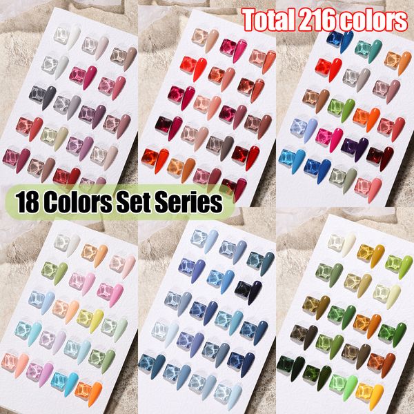 Gel pour ongles Vendeeni 18 couleurs ensemble vernis de couleur Pure haute lumière japonais translucide Art vernis UV imbiber la laque 230718