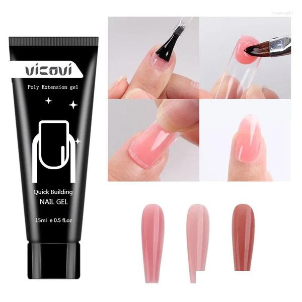 Gel de uñas Vii 10 Extensión de color Acrílico UV LED Constructor Forma de punta rápida Jelly Crystal Tslm1 Entrega de gota Salud Belleza Salón de arte Othol