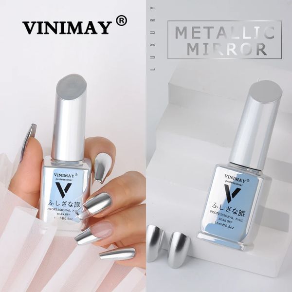 Vernis à ongles VINIMAY miroir métallique argent peinture à ongles Gel vernis à ongles Soak Off UV Gel vernis à ongles Gel vernis Lacque Prime 231127