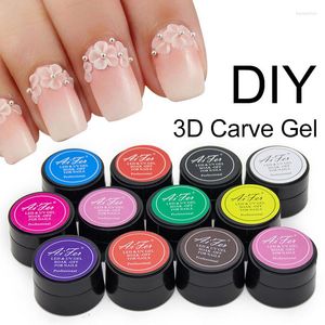 Gel de ongles en gros - Saviland 1pcs 12 scintiller Coloful 3d sculpture sculptée à la colle en acrylique de manucure de manucure de manucure UV