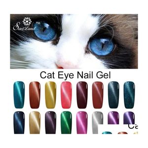Gel de uñas al por mayor Saviland 1 Uds imán de ojo de gato esmalte Uv de larga duración 10Ml Uv/Led 24 colores 3D imprimación magnética gota entrega salud Dhzfn