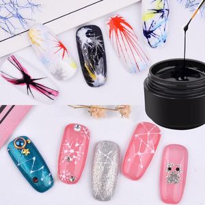 Nail Gel Fil Drawing Spider Polish Vernis Paint Doublage DIY Designer Black Blanc Lacquer en soie UV Glue for Manucure