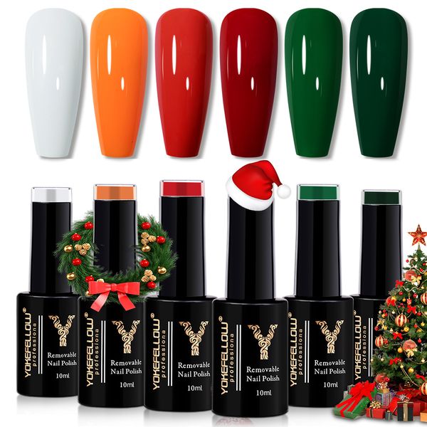 Gel de uñas YOKE FELLOW 10ML 6 colores Gel Kit de esmalte de uñas SoakOff LED UV Nails Barniz DIY Manicure Year Christmas Set Regalo para mujeres 230717