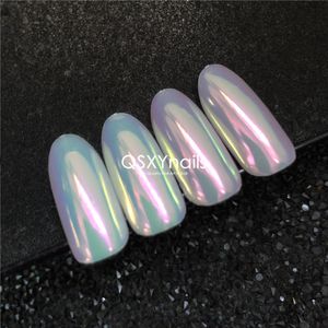 Nagelglitzer, 05 g, wunderschönes rosafarbenes Aurora-Meerjungfrau-Neonpulver, Spiegel-Chrom-Einhorn-Pigmentkunst, glattes Reiben für Gelpolitur 230802