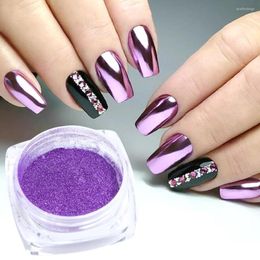 Nagelglitter 1 doos spiegel chroom poeder prachtige metalen kunst pigment decoratie diy manicure wrijven stofvlokken nfc/asx