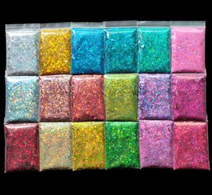 Nail Glitter 100g / Bag Hexagonal Holographic Short Fat Shining Nail Tip Shining Powder Mermaid Thin Sheet Shining Resin Crystal Mud 230718