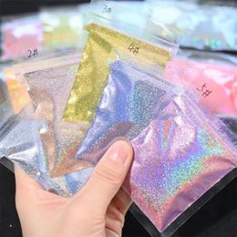 Nail Glitter 10 g/zak 0.2mm Laser Poeder Chroom Pigment Voor Gel Polish DIY Art Decoratio Reflecterende Holografische