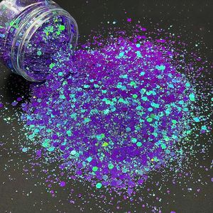 Nail Glitter 10g Nail Art Glitter Chunky Flakes Cosmetic Super Shiny Wedding es Mix Holographic Craft Iridescent Hex Poly Tumbler Glitter 230705