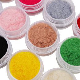 Nail Glitter 12 ColorSet Velvet Polish Art Powder Pigmento Flocado para uñas Consejos de decoración DIY 230714