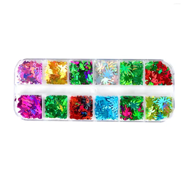 Paillettes pour ongles, 12 grilles/boîte, Mini Cactus, paillettes artistiques, décoration mixte pour accessoires de doigts